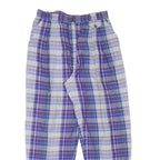 PRINGLE Womens Cotton Blend Purple Blue Check Relaxed Tapered Trousers W28 L27
