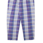 PRINGLE Womens Cotton Blend Purple Blue Check Relaxed Tapered Trousers W28 L27