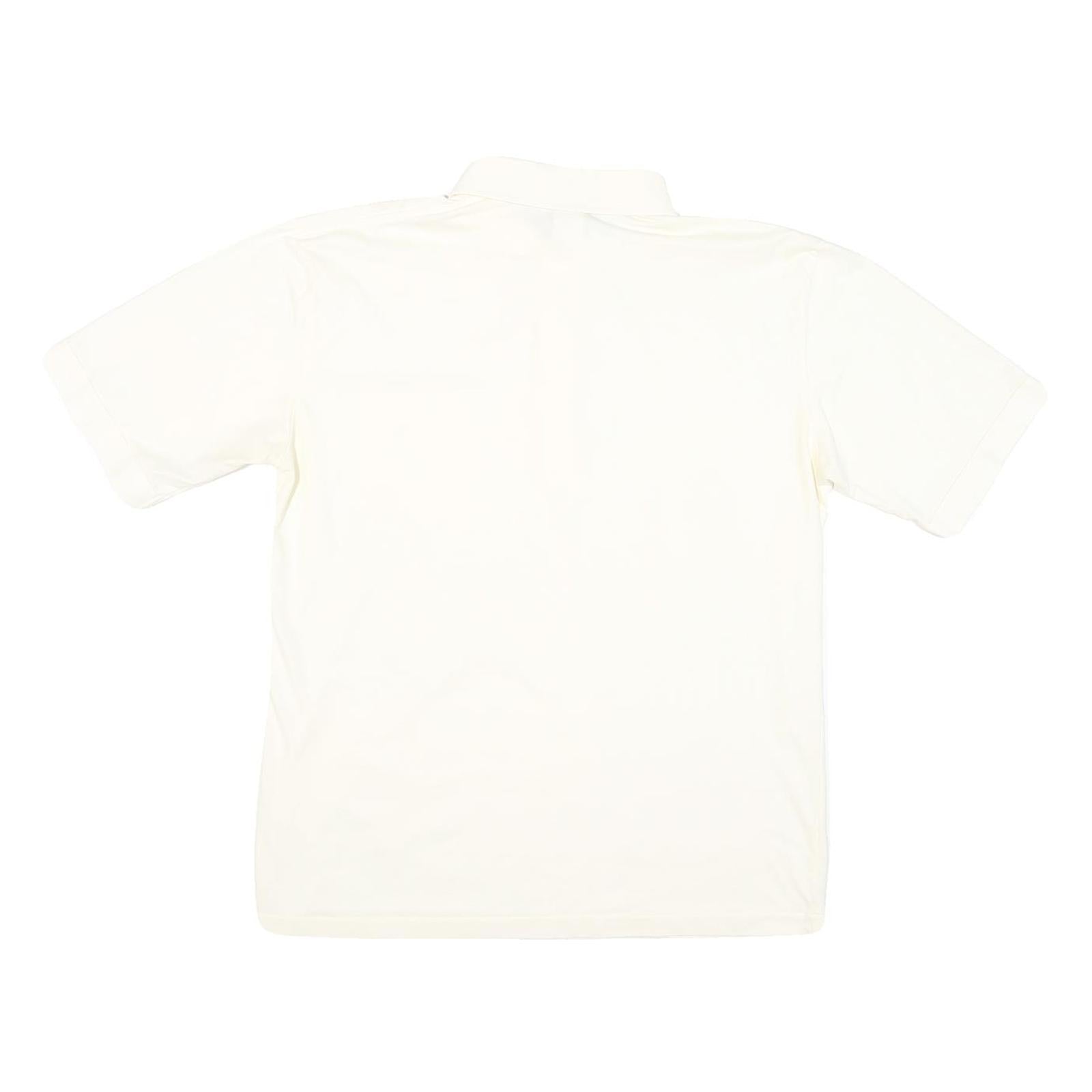 OSHMAN'S CLUB Mens White Short Sleeve Plain L Cotton Blend Polo Shirt Casual