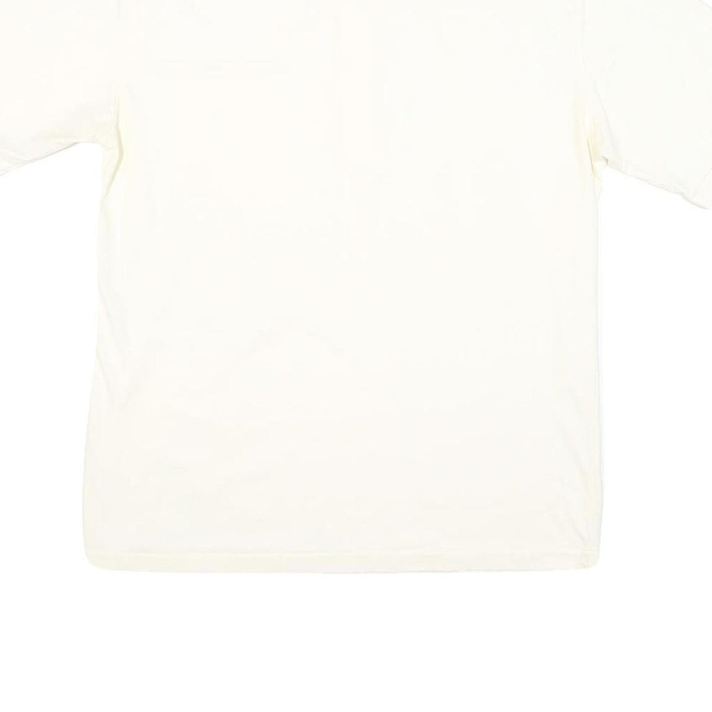 OSHMAN'S CLUB Mens White Short Sleeve Plain L Cotton Blend Polo Shirt Casual