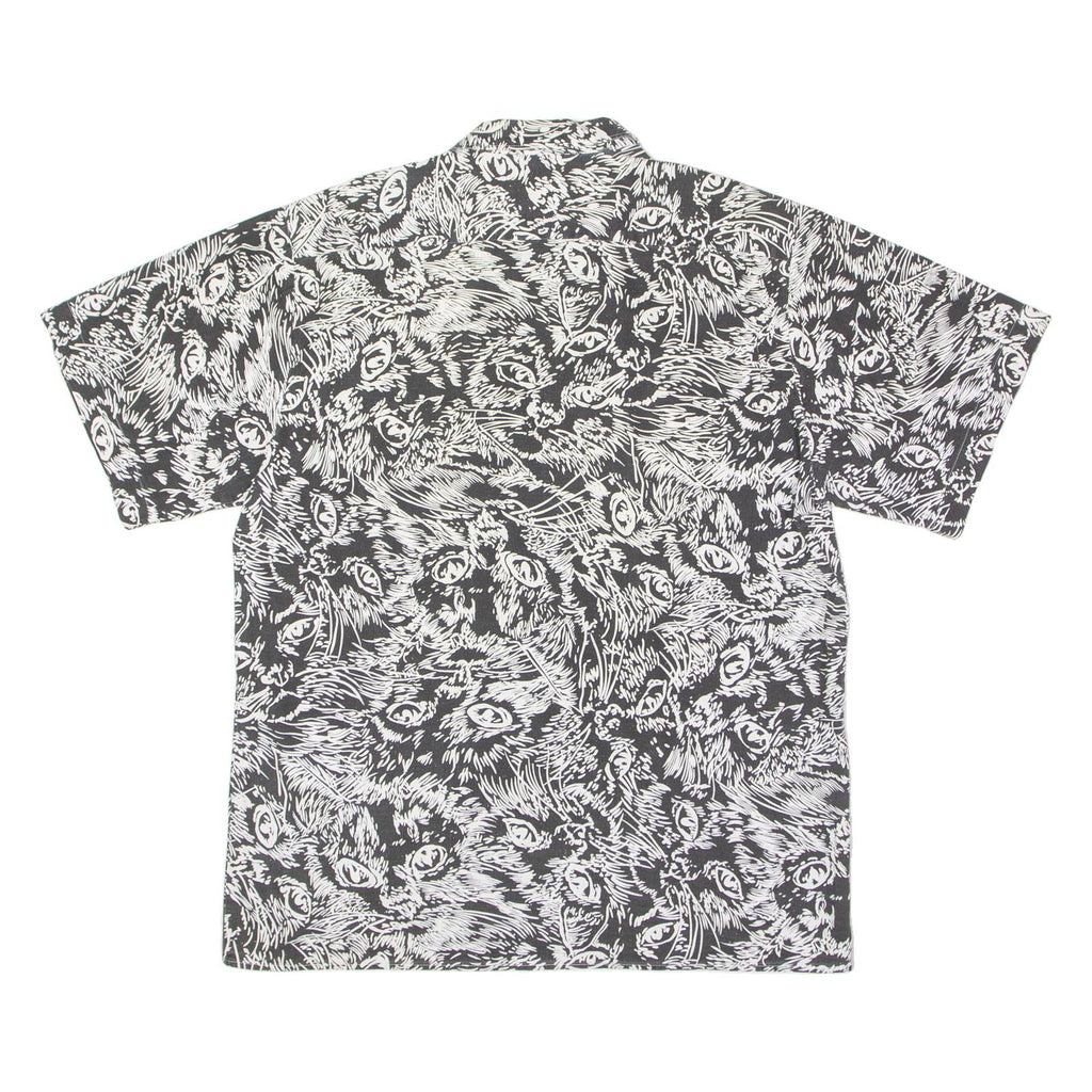 LASER BY GATSBY Mens Shirt Black 90s Crazy Pattern L