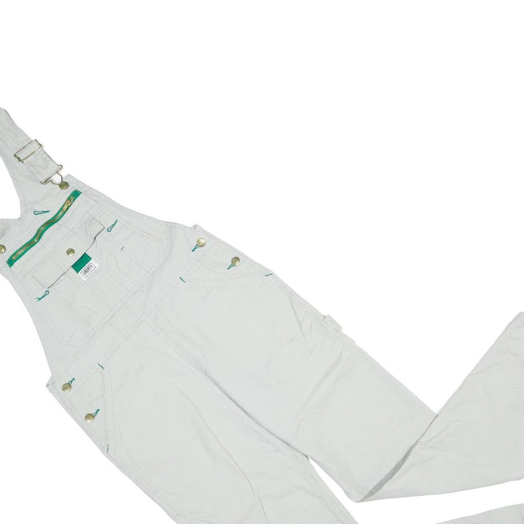 LIBERTY Womens White Cotton Dungarees Regular Fit Plain M W32 L32 Casual Style