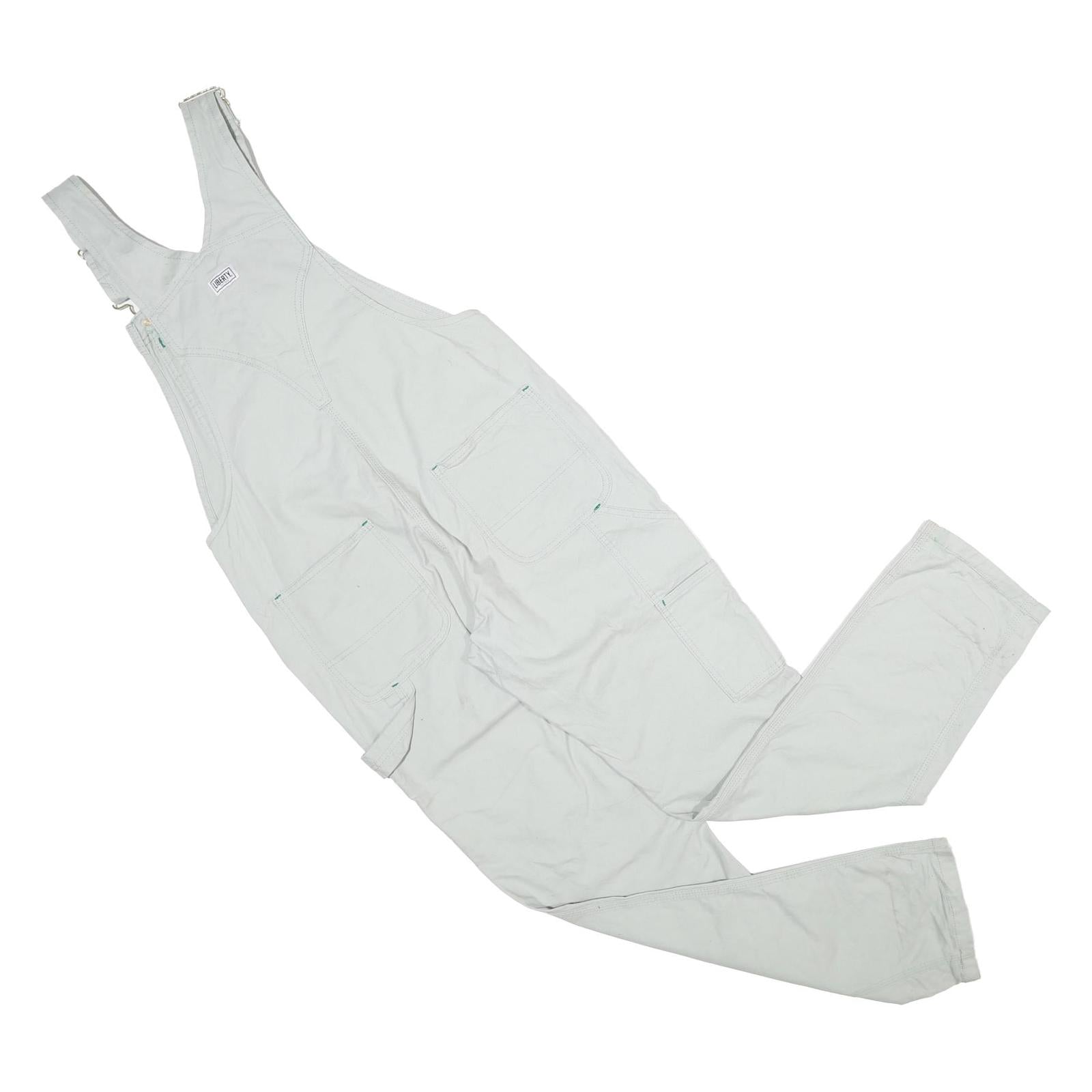 LIBERTY Womens White Cotton Dungarees Regular Fit Plain M W32 L32 Casual Style