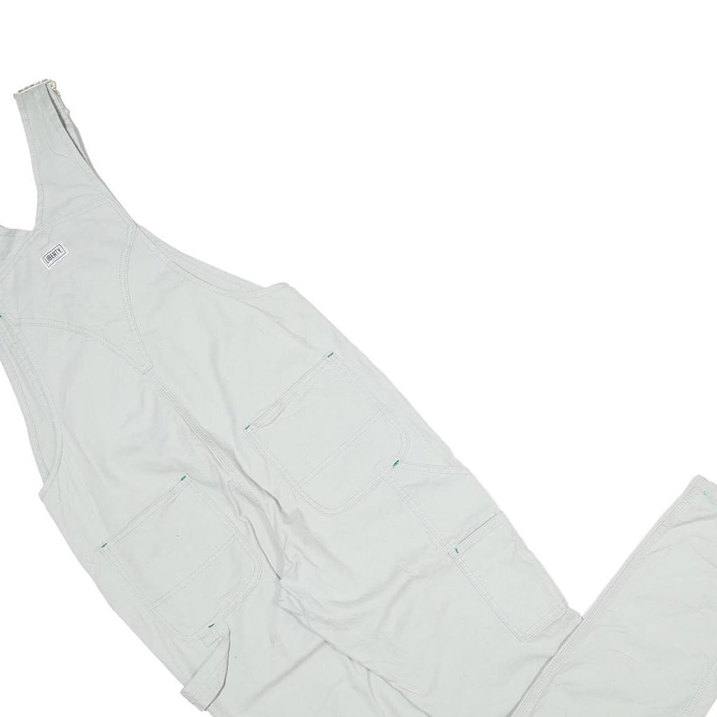 LIBERTY Womens White Cotton Dungarees Regular Fit Plain M W32 L32 Casual Style