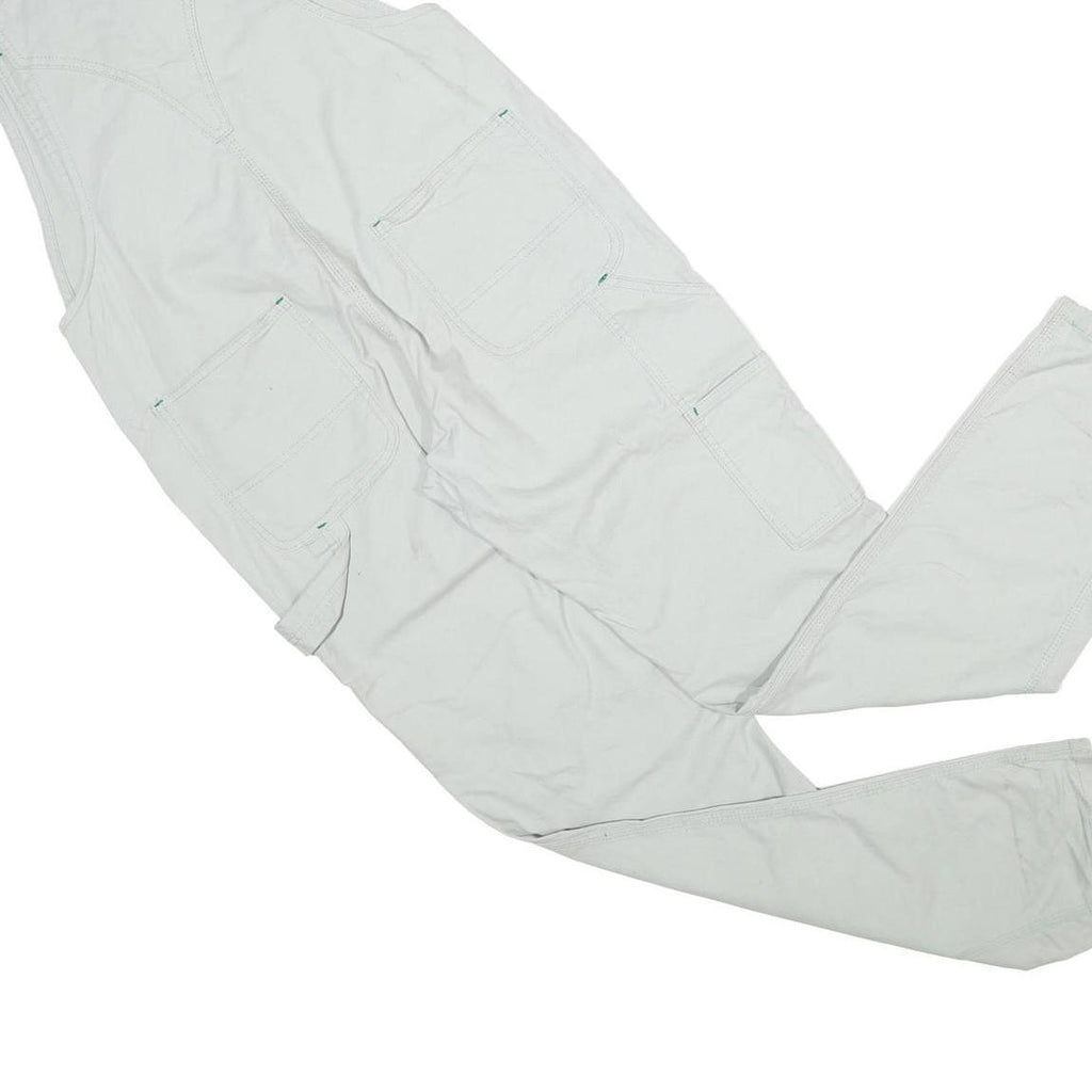 LIBERTY Womens White Cotton Dungarees Regular Fit Plain M W32 L32 Casual Style