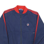 PIERRE BONNE Mens Blue & Red Bomber Jacket M Polyester Blend Zip Athletic