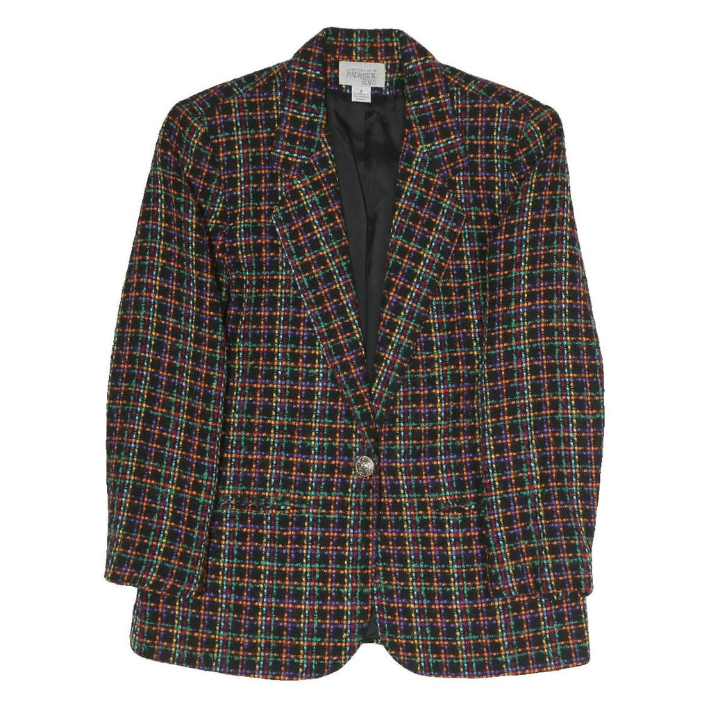 FUNDAMENTAL THINGS Womens Multi Colour Checked Jacket UK 8 Polyester Blend