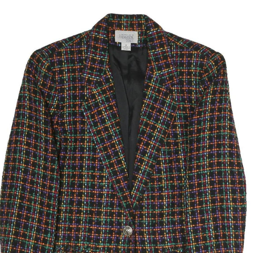 FUNDAMENTAL THINGS Womens Multi Colour Checked Jacket UK 8 Polyester Blend