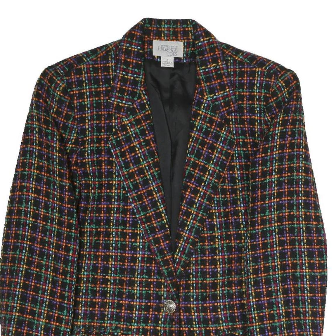 FUNDAMENTAL THINGS Womens Multi Colour Checked Jacket UK 8 Polyester Blend