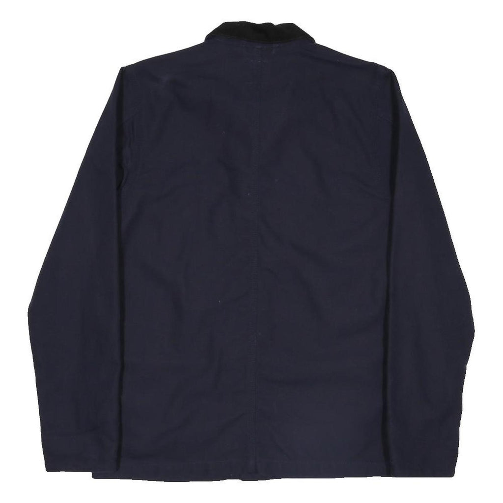 CARHARTT Michigan Coat Mens Navy Blue Workwear Cotton Jacket Button S Durable