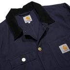 CARHARTT Michigan Coat Mens Navy Blue Workwear Cotton Jacket Button S Durable