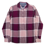 TOMMY HILFIGER Womens Shirt Purple Check Long Sleeve M