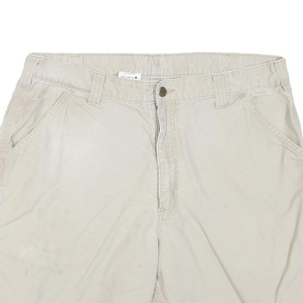 CARHARTT Womens Shorts Beige Casual L W36 Cotton Blend Workwear