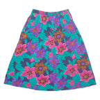 FIRE ISLANDER Womens A-Line Skirt Green Midi Floral M