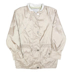 IZZI Womens Beige Lightweight Jacket L Polyester Blend Zip Plain Fashion