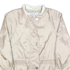 IZZI Womens Beige Lightweight Jacket L Polyester Blend Zip Plain Fashion