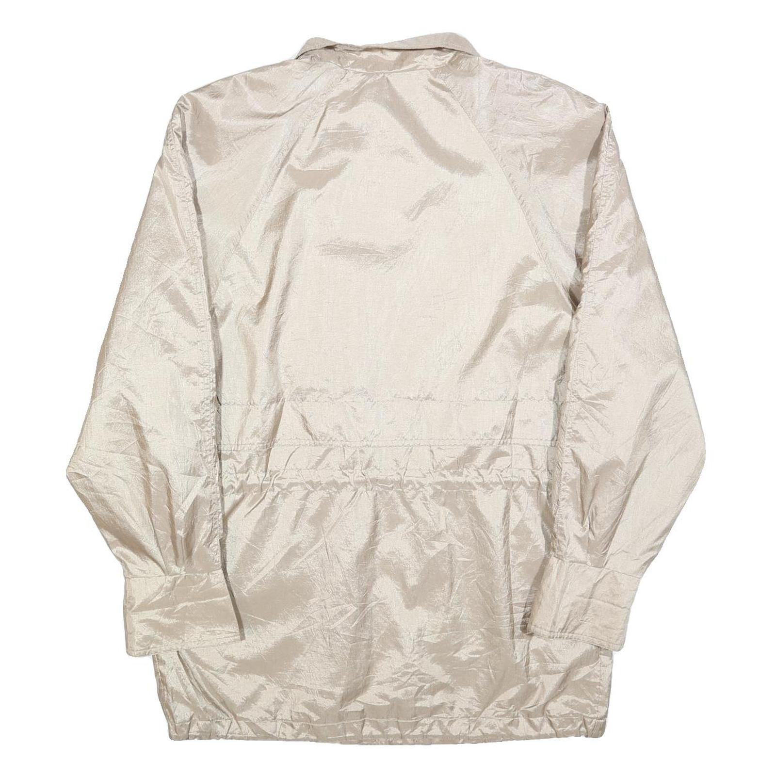 IZZI Womens Beige Lightweight Jacket L Polyester Blend Zip Plain Fashion