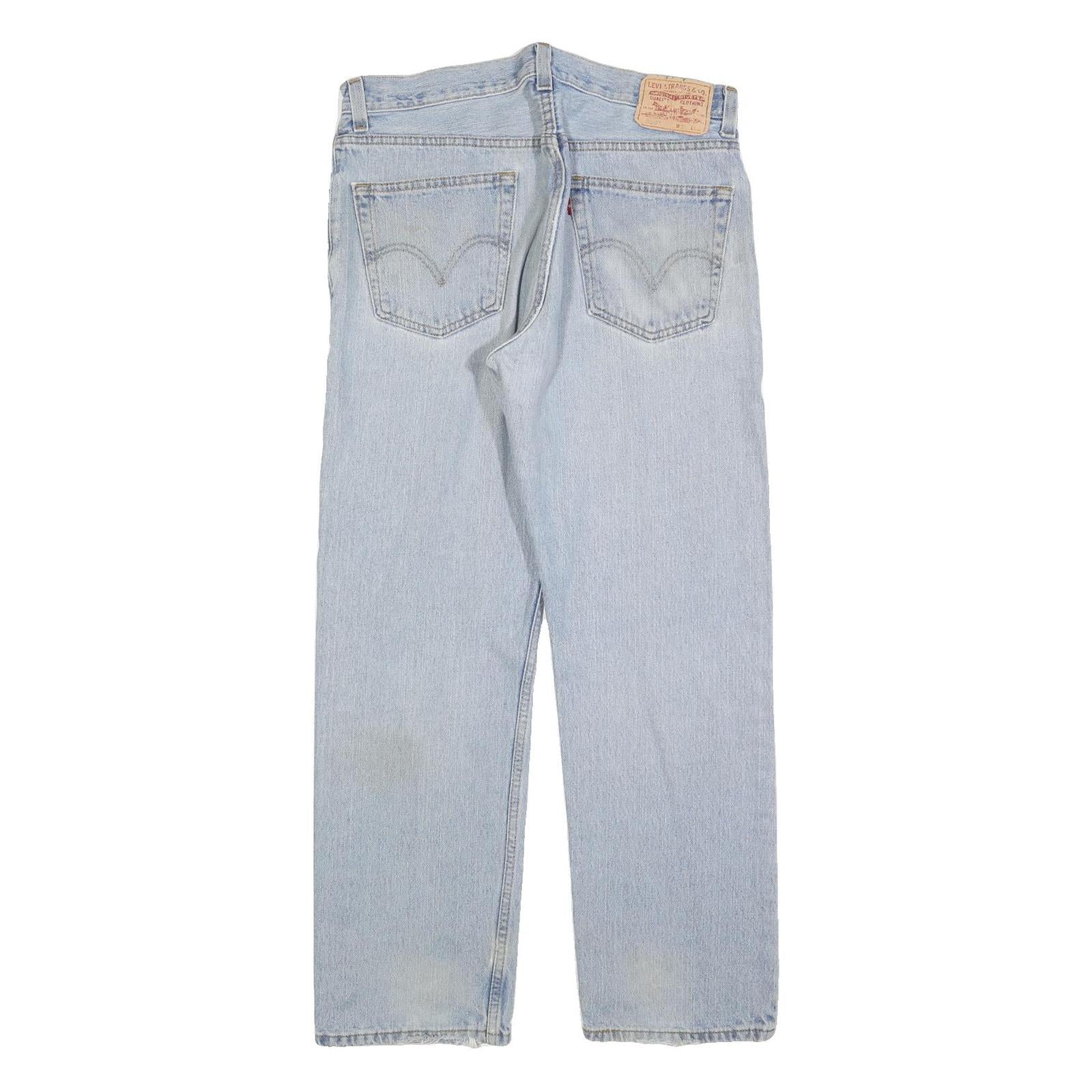 LEVI'S 505 Mens Jeans Blue Regular Straight Denim Light W34 L30 Classic Zip