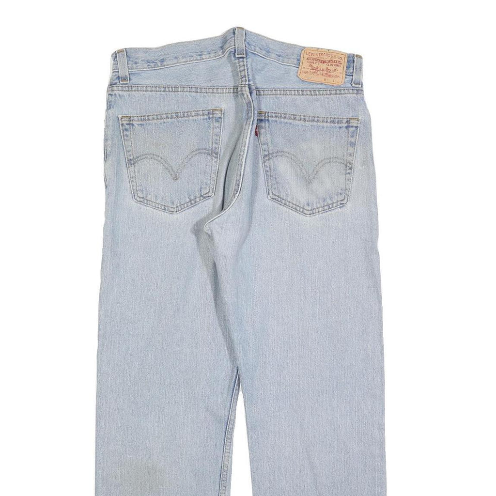 LEVI'S 505 Mens Jeans Blue Regular Straight Denim Light W34 L30 Classic Zip