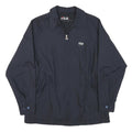 FILA Womens Navy Blue Classic Jacket XS Polyester Blend Zip Plain Lightweight