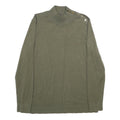 CALVIN KLEIN Womens Green Jumper Plain Roll Neck Basic Knit M Button Detail