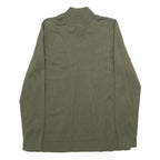 CALVIN KLEIN Womens Green Jumper Plain Roll Neck Basic Knit M Button Detail