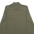 CALVIN KLEIN Womens Green Jumper Plain Roll Neck Basic Knit M Button Detail