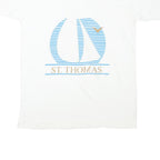 BEACH CLUB Mens White St. Thomas Sailboat Graphic T-Shirt L Short Sleeve Crew