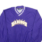 REEBOK James Madison Basketball Training Mens Sweatshirt Purple V-Neck USA S