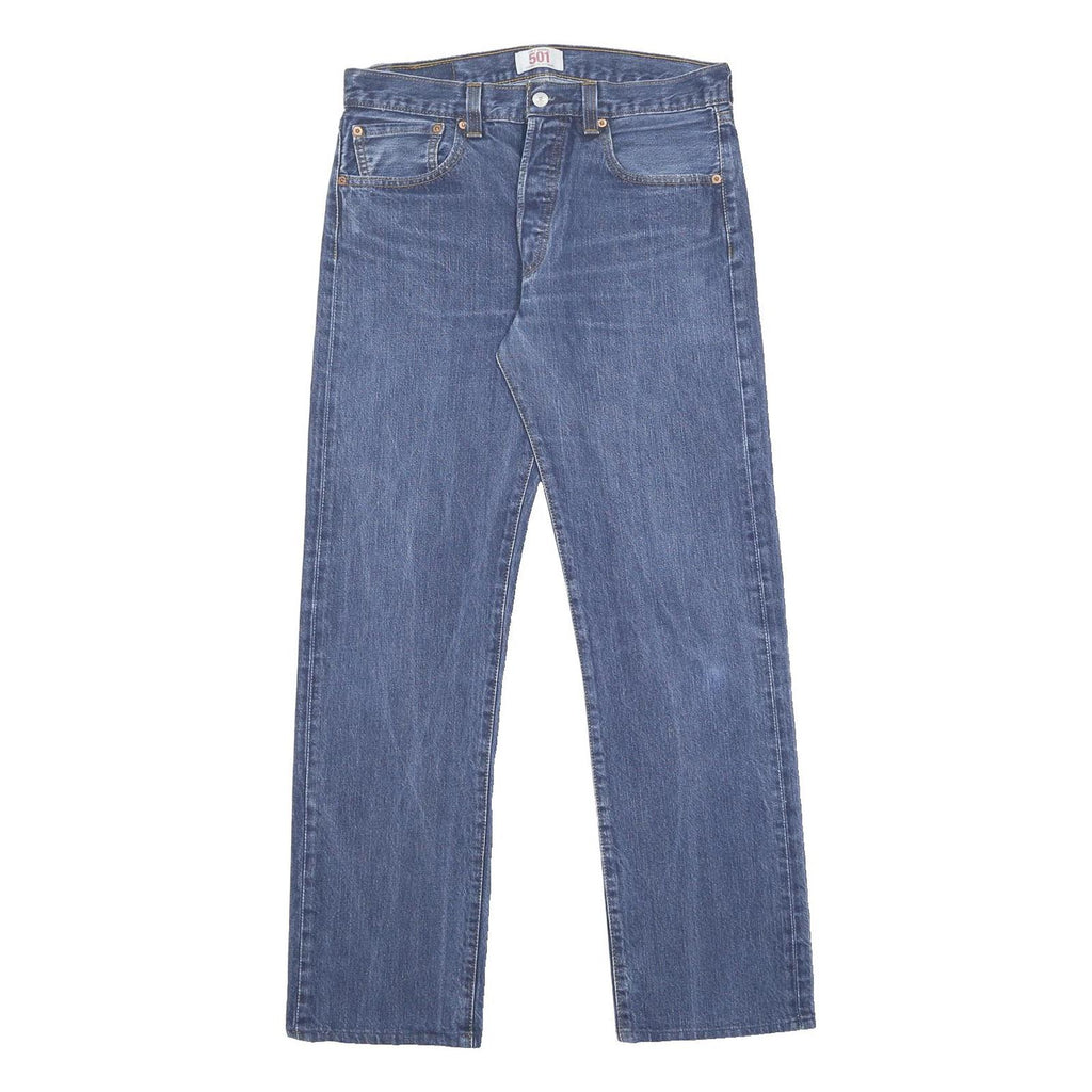 LEVI'S 501 Mens Jeans Blue Regular Straight Denim Medium W32 L30 Classic Fit