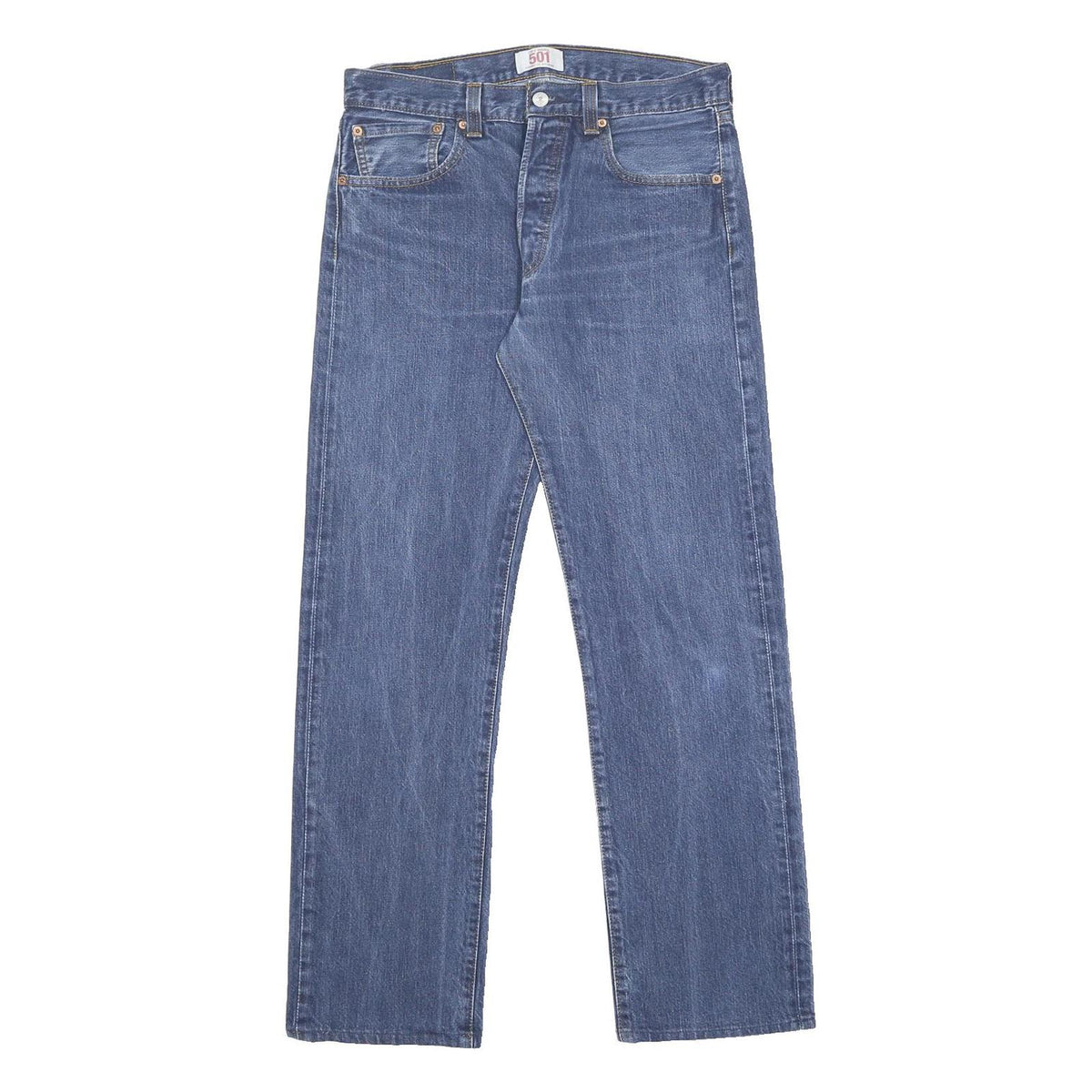 LEVI'S 501 Mens Jeans Blue Regular Straight Denim Medium W32 L30 Classic Fit