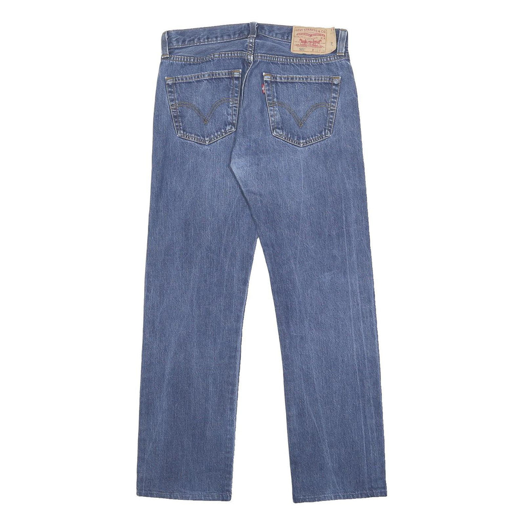 LEVI'S 501 Mens Jeans Blue Regular Straight Denim Medium W32 L30 Classic Fit