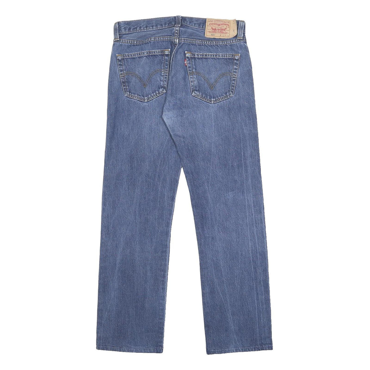 LEVI'S 501 Mens Jeans Blue Regular Straight Denim Medium W32 L30 Classic Fit