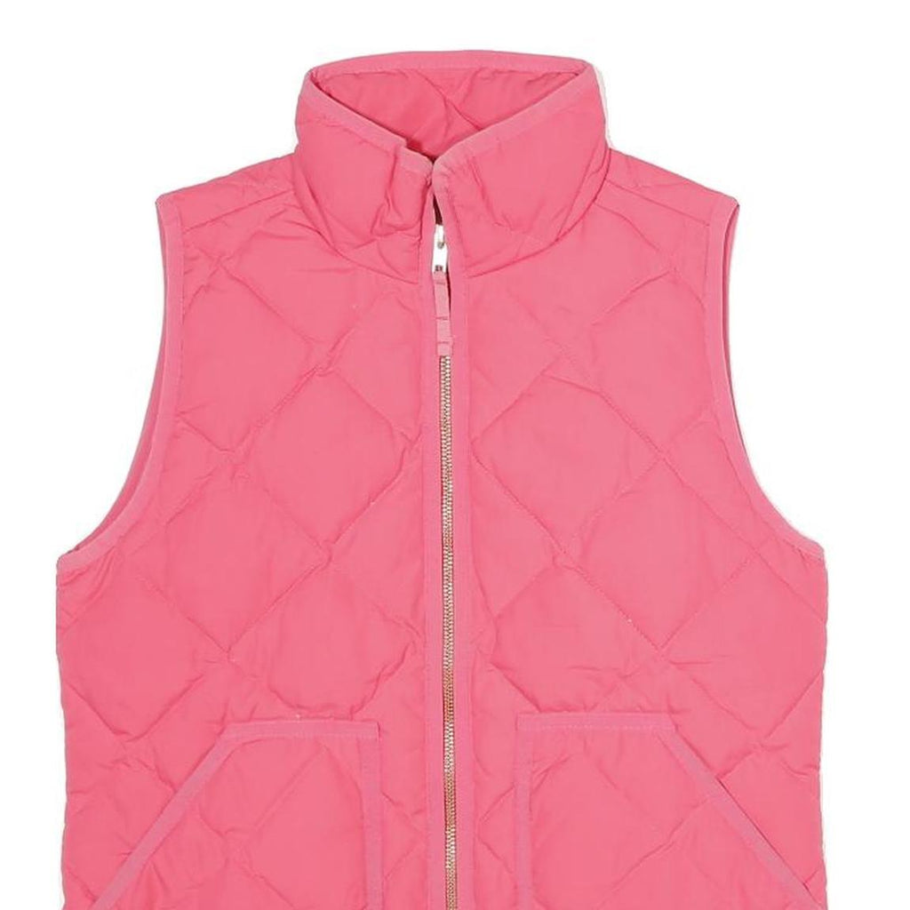 J.CREW Womens Pink Down Quilted Vest XXS Jacket Zip Sleeveless Lightweight