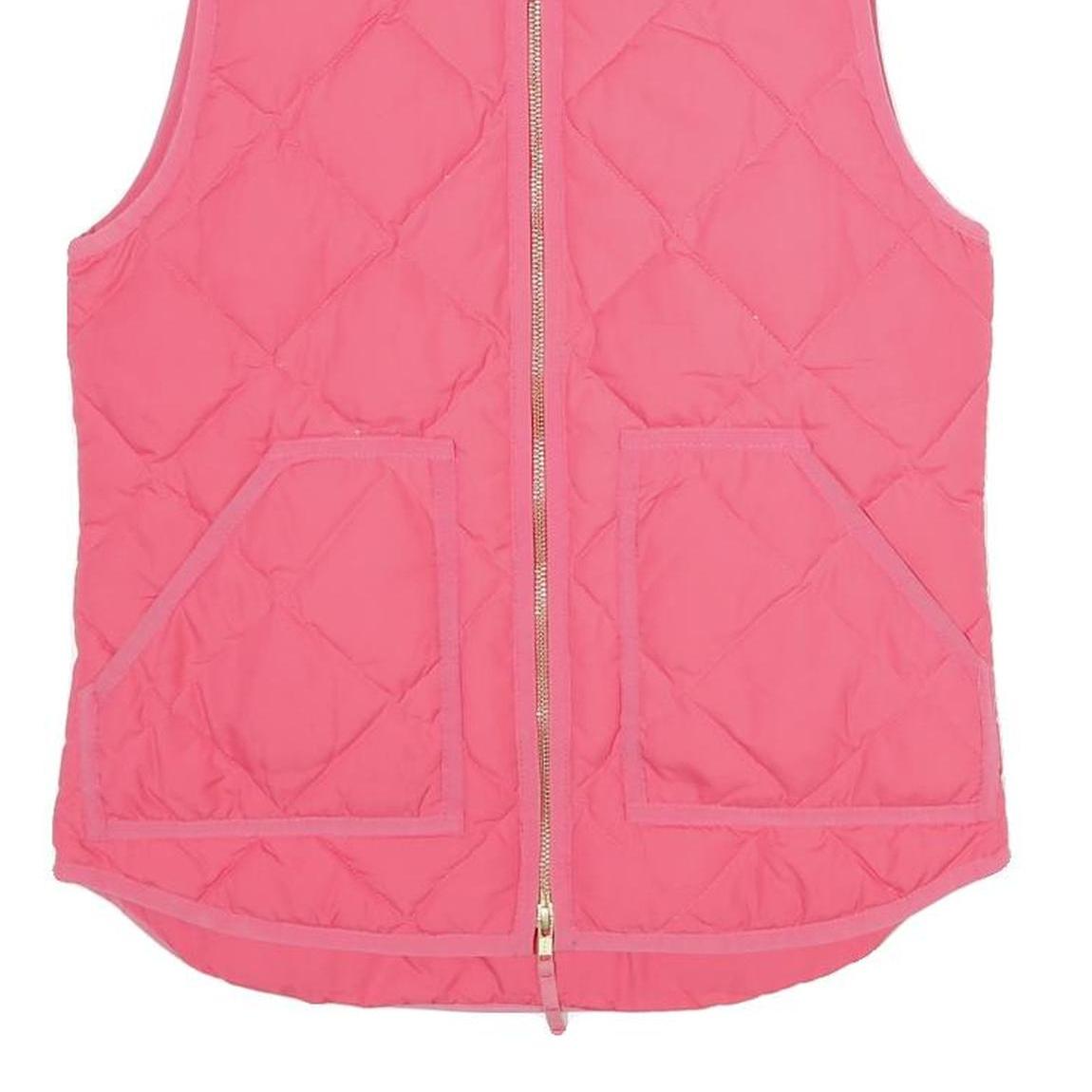 J.CREW Womens Pink Down Quilted Vest XXS Jacket Zip Sleeveless Lightweight