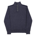 TOMMY HILFIGER Mens Blue Patterned Pullover Crew Neck Basic Knit S Jumper Wool
