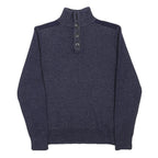 TOMMY HILFIGER Mens Blue Patterned Pullover Crew Neck Basic Knit S Jumper Wool
