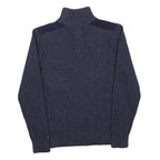 TOMMY HILFIGER Mens Blue Patterned Pullover Crew Neck Basic Knit S Jumper Wool