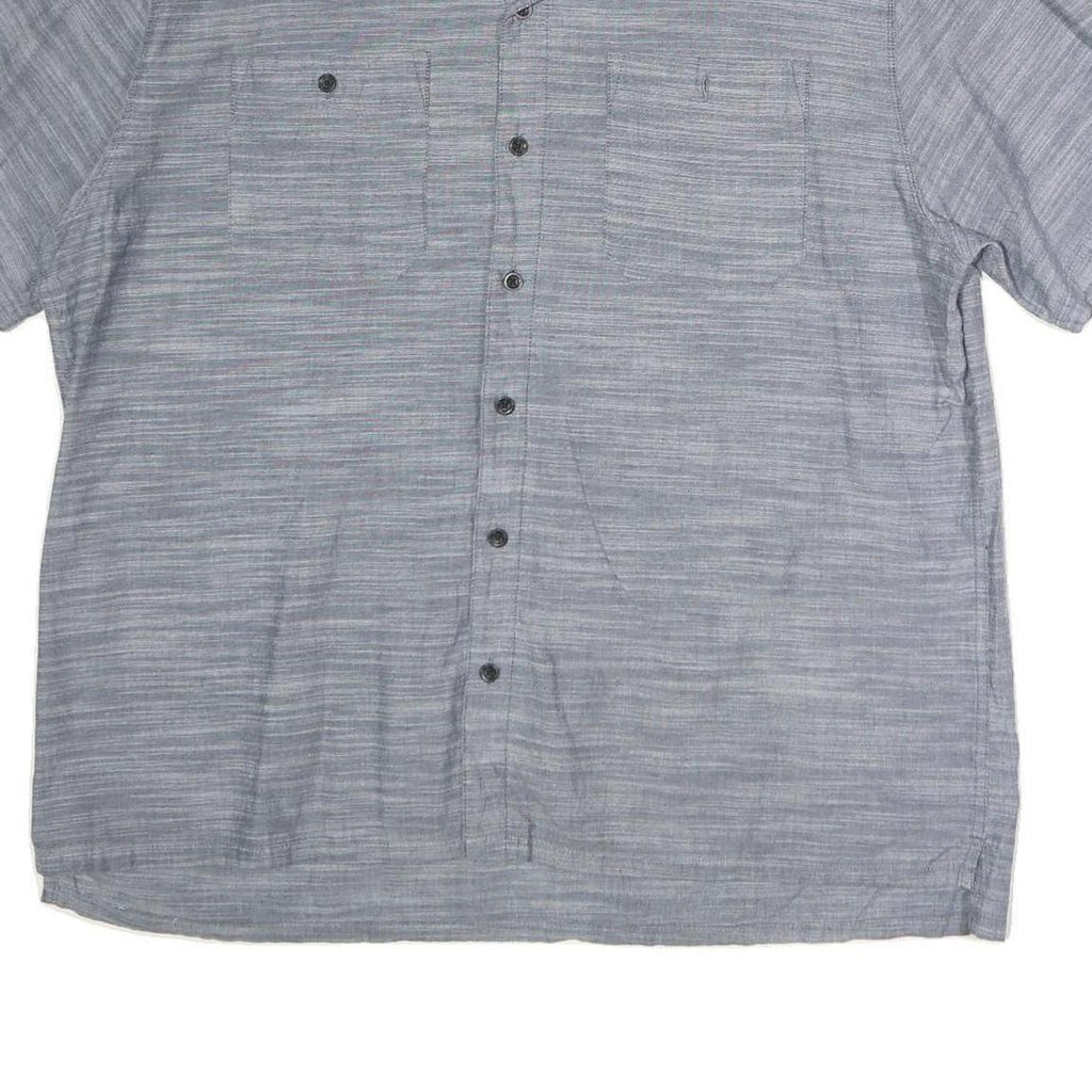 WOOLRICH Mens Blue XL Cotton Short Sleeve Shirt Casual Summer Button