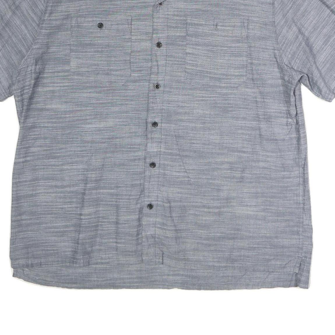 WOOLRICH Mens Blue XL Cotton Short Sleeve Shirt Casual Summer Button