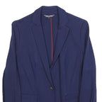 TOMMY HILFIGER Womens Navy Blue Classic Jacket S Cotton Blend Button Plain Style