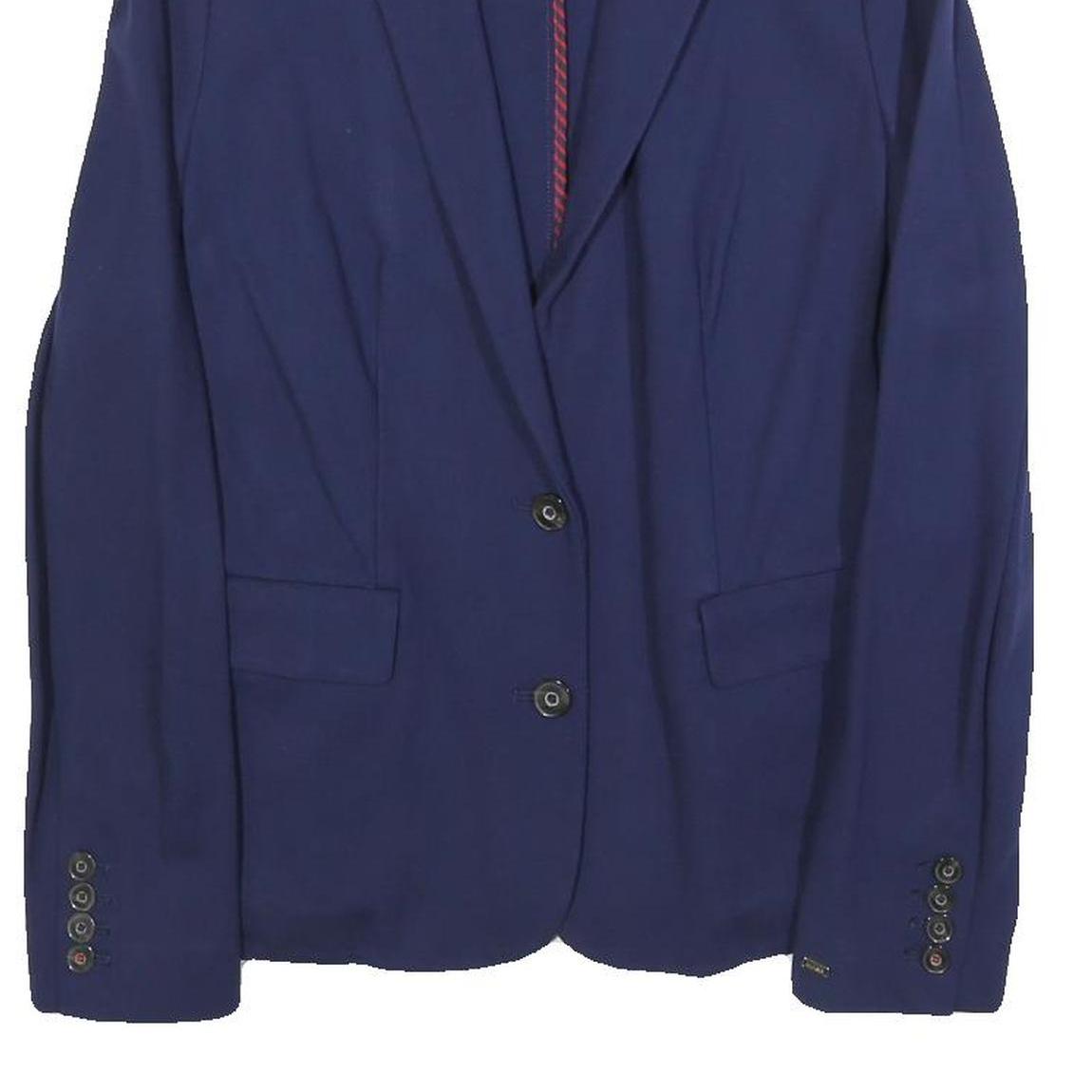 TOMMY HILFIGER Womens Navy Blue Classic Jacket S Cotton Blend Button Plain Style