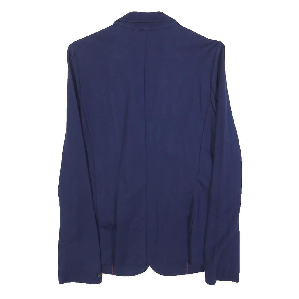 TOMMY HILFIGER Womens Navy Blue Classic Jacket S Cotton Blend Button Plain Style