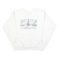 HANES Womens White California Crew Neck L Cotton Casual Graphic Sweatshirt