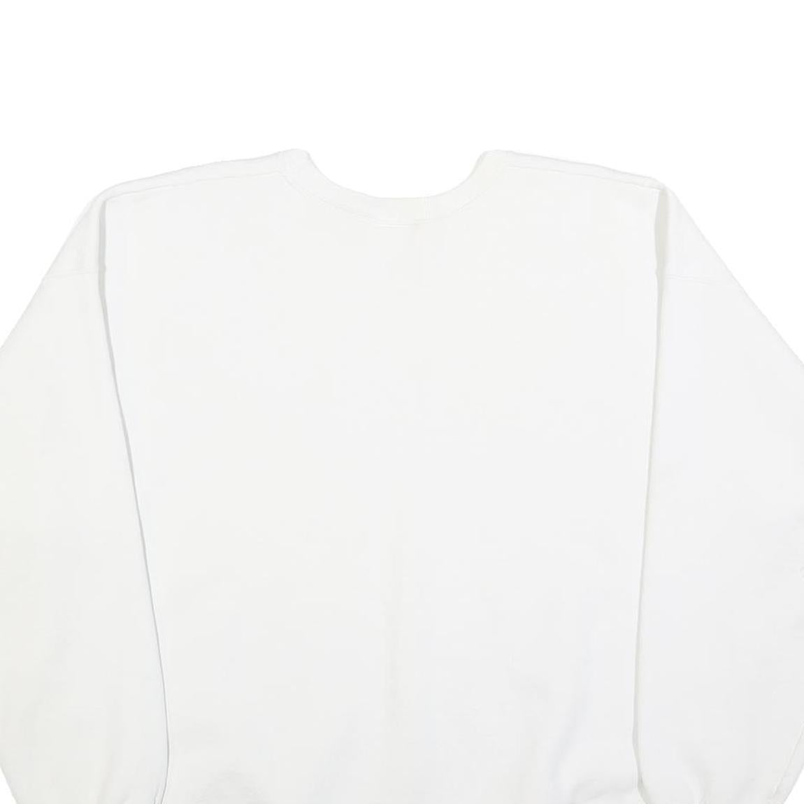 HANES Womens White California Crew Neck L Cotton Casual Graphic Sweatshirt