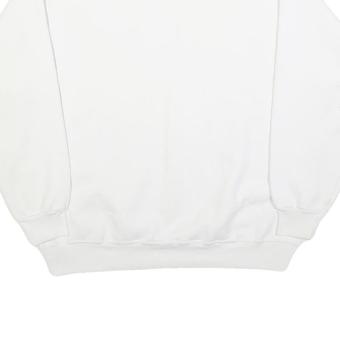 HANES Womens White California Crew Neck L Cotton Casual Graphic Sweatshirt