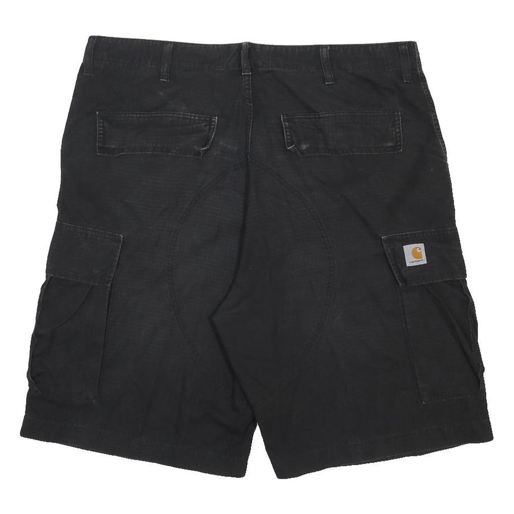 CARHARTT Mens Black Cargo Shorts XL W38 Durable Cotton Workwear