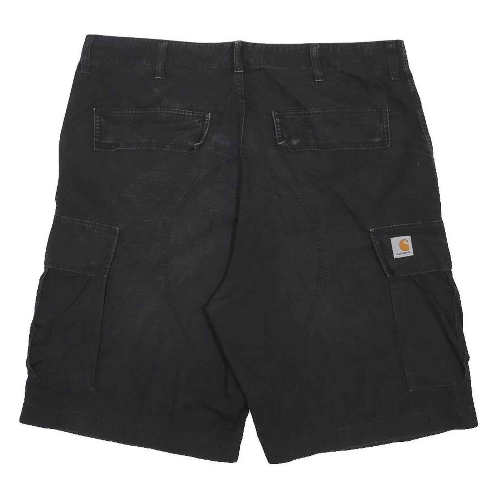 CARHARTT Mens Black Cargo Shorts XL W38 Durable Cotton Workwear