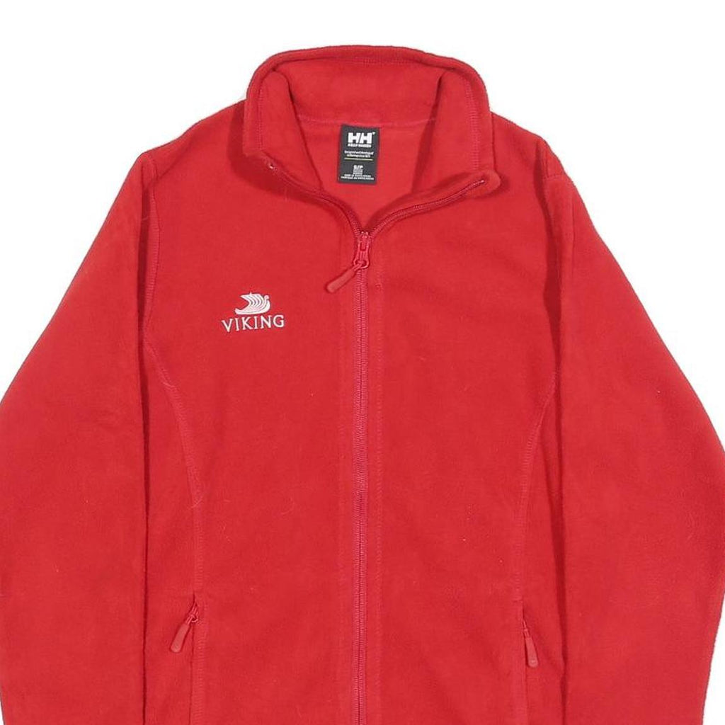 HELLY HANSEN Womens Red Fleece Jacket S Polyester Zip Casual Outdoor Warmth