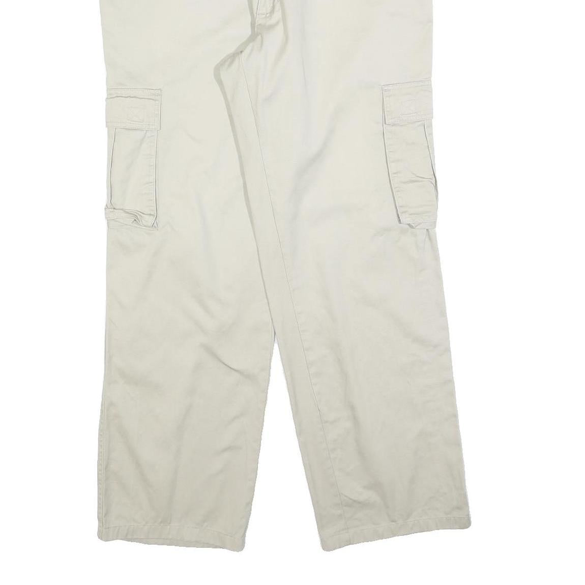 ESSE EMME Mens Regular Cotton Blend Beige Cargo Trousers W36 L30 Casual Zip